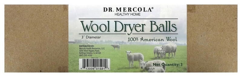 Dr. Mercola, Шарики для сушки шерсти`` 3 шт.