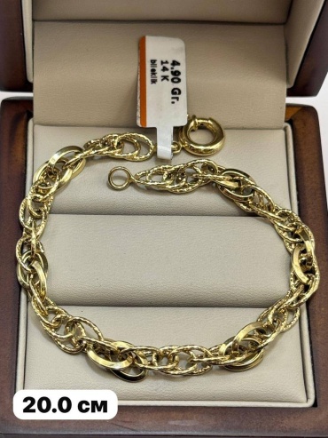 DARI GOLD 088 длина 20 см, вес 4.9 г золото, плетение панцирное