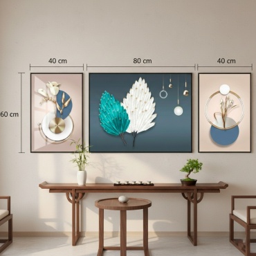 Canvas house модульная картина Тропические листья и абстракция 160x60 см