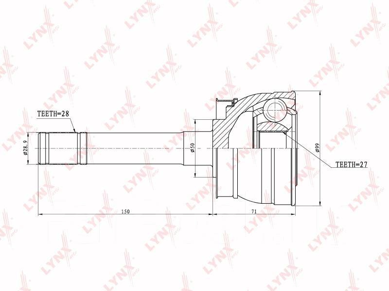 LYNXauto шрус наружный CO5709