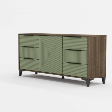 Комод GreenMebel Palau, 150.20x40x70 см, коричневый, темно-зеленый