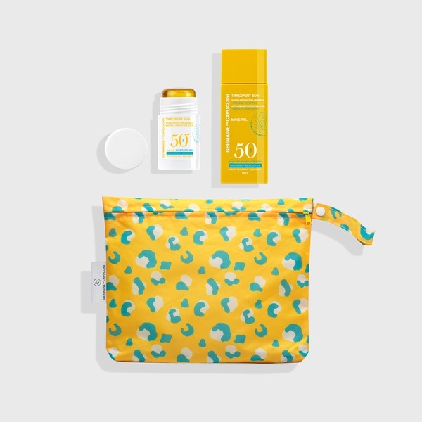 Germaine de Capuccini Косметичка + Крем SPF50 + Солнцезащитный стик SPF50 набор по уходу за лицом унисекс