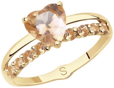 Костромское золото 10639 размер 17.5 вес 2.1 г золото, топаз Swarovski