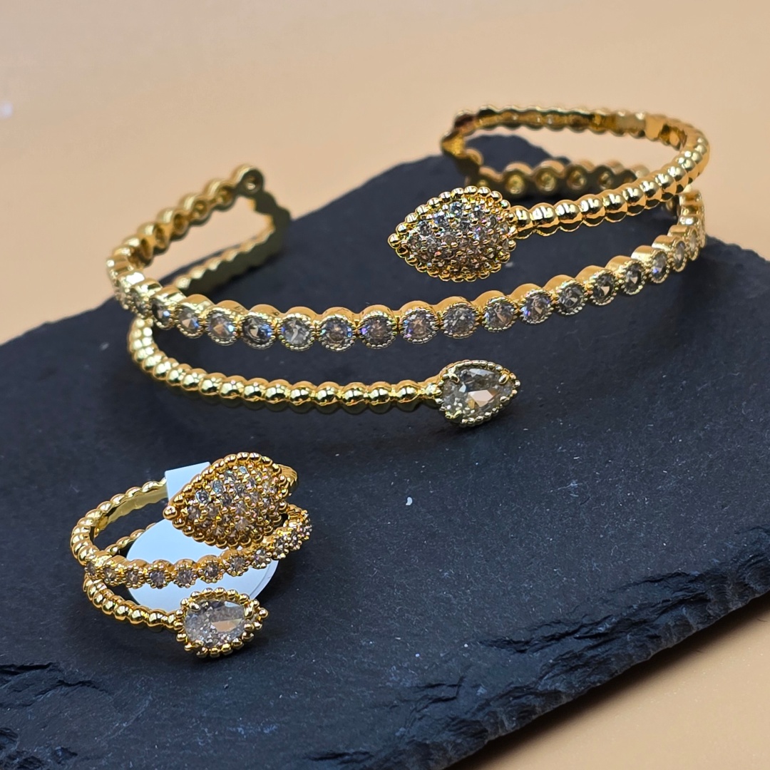 Комплект латунь, кристаллы Swarovski