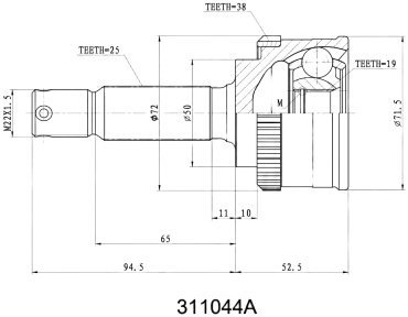 INKO шрус наружный 311044A