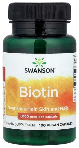 Swanson Биотин (Biotin) 5000 мкг капсулы 100 шт