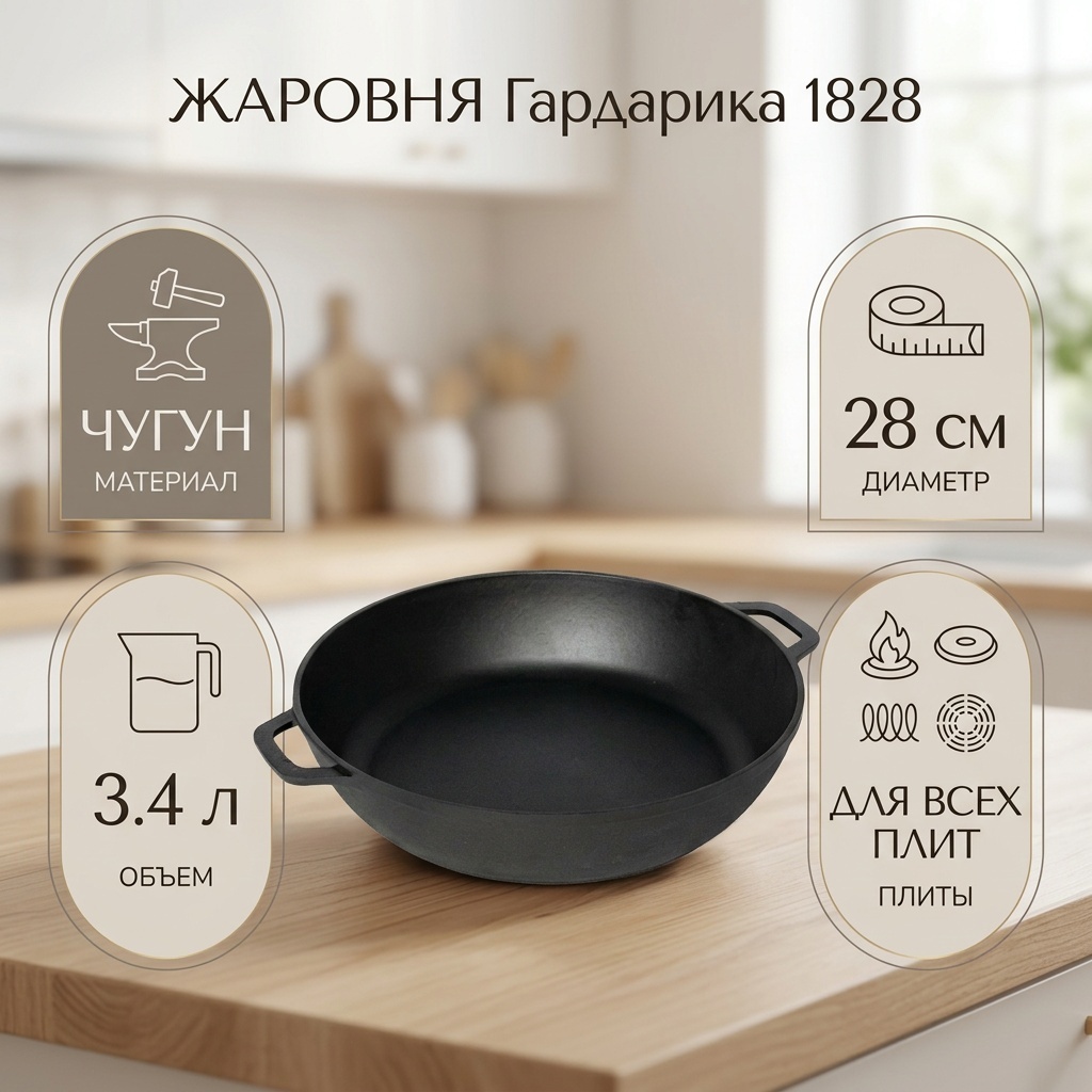 Жаровня Гардарика 3.4 л, чугун