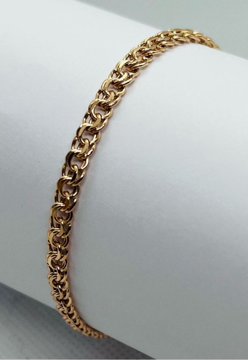 Aishen Gold AG/1011817 длина 18 см, вес 1.7 г золото, плетение бисмарк