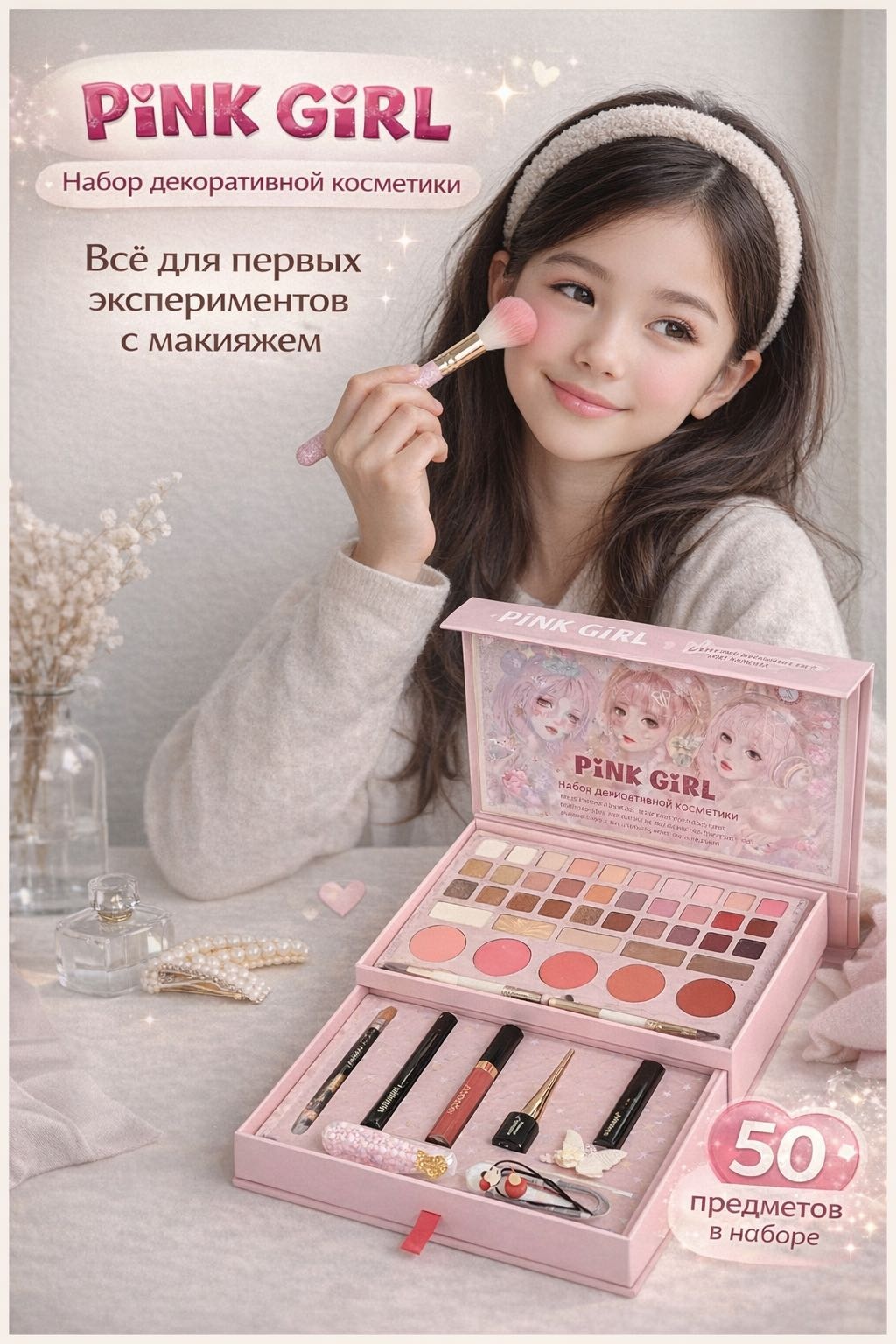 ALL-TOP Pink Girl IGOODCO набор, тени 3+