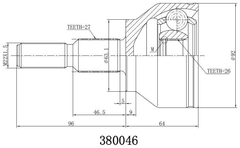INKO шрус 380046