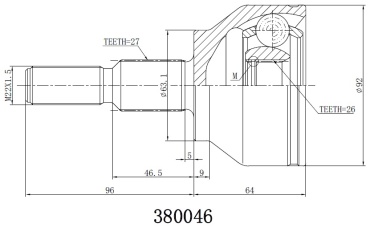 INKO шрус 380046