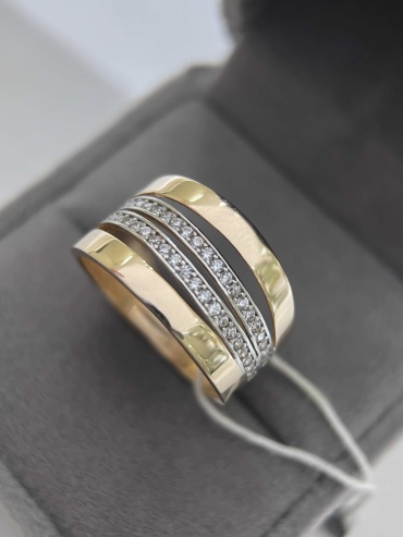 Кольцо Golden Line K00091 размер 17.5 вес 4.1 г золото, фианит