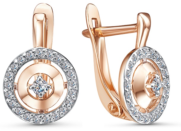 Серьги Lucente EAR-LU-585-523082 вес 2.04 г золото, фианит