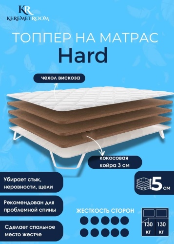 Топпер KeremetRoom Hard, 60x190x5 см