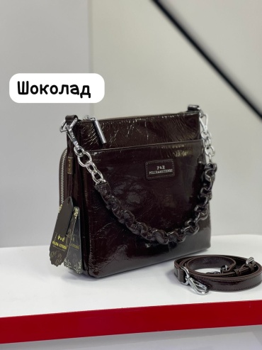 Сумка кросс-боди Polina&Eiterou натуральная кожа коричневый