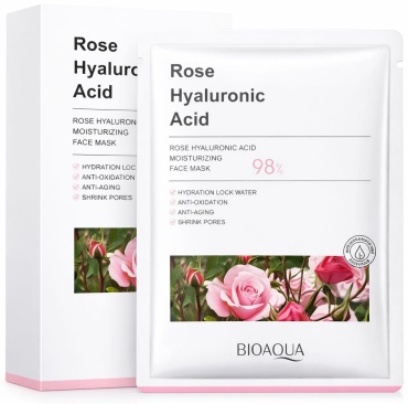 Маска для лица Bioaqua тканевая Rose Hyaluronic Acid 10 шт