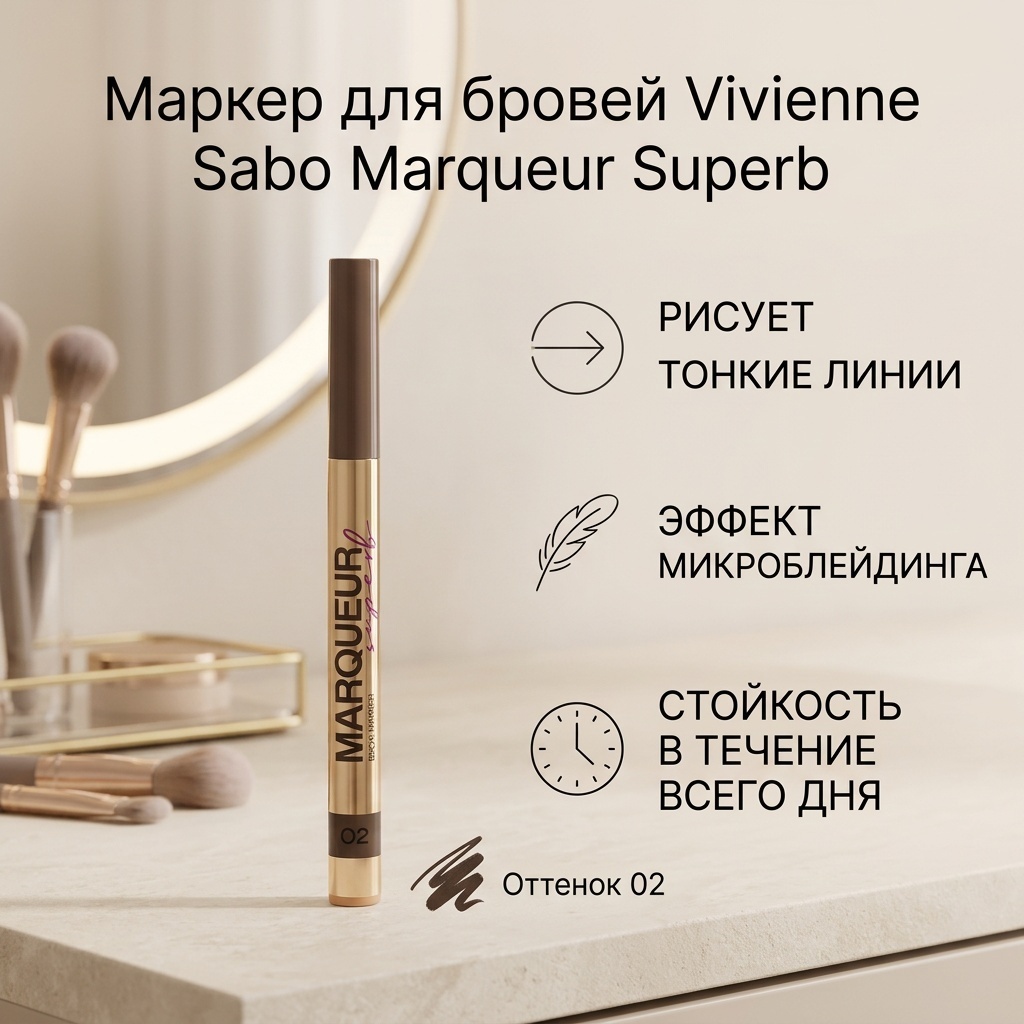 Vivienne Sabo маркер Marqueur Superb 02 Темно-коричневый