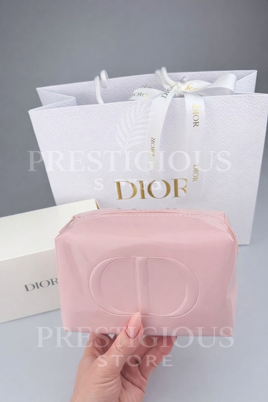 Dior косметичка искусственная кожа розовый 10X15 см