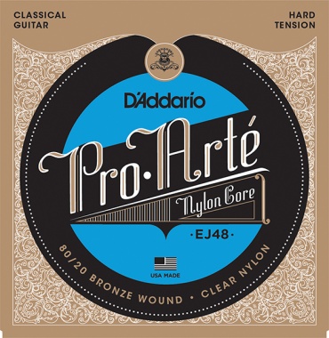 Струны для классической гитары D`Addario EJ48 PRO ARTE, бронза 80/20, сильное натяжение
