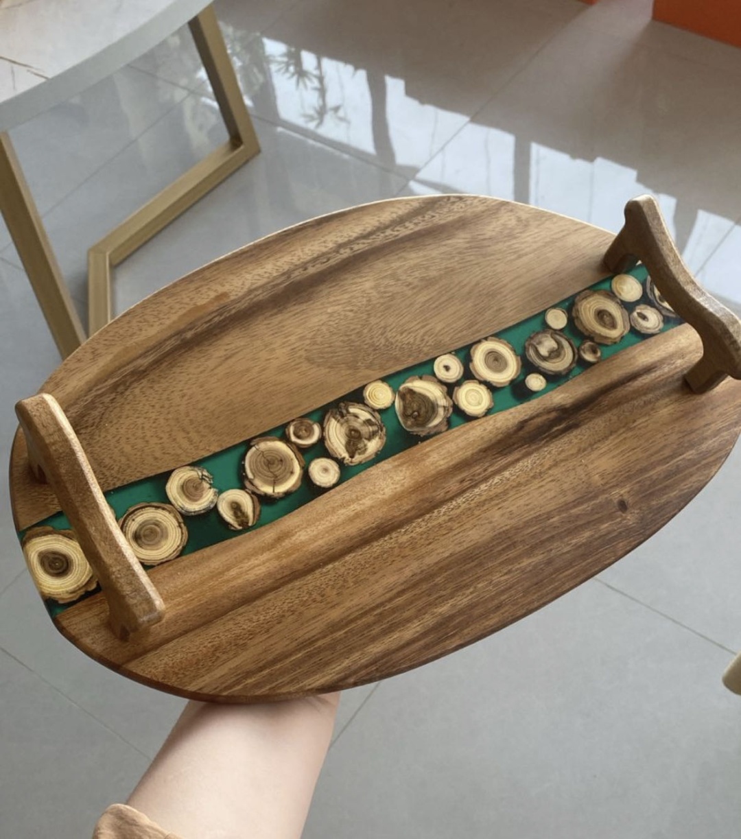 Поднос Eco-Friendly Restaurant Resin Wooden Platters коричневый