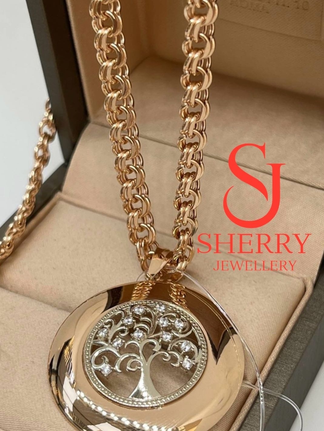 Колье SHERRY Колье_ДЕРЕВО_ЖИЗНИ_NN05 длина 55 см вес 7.74 г золото, фианит