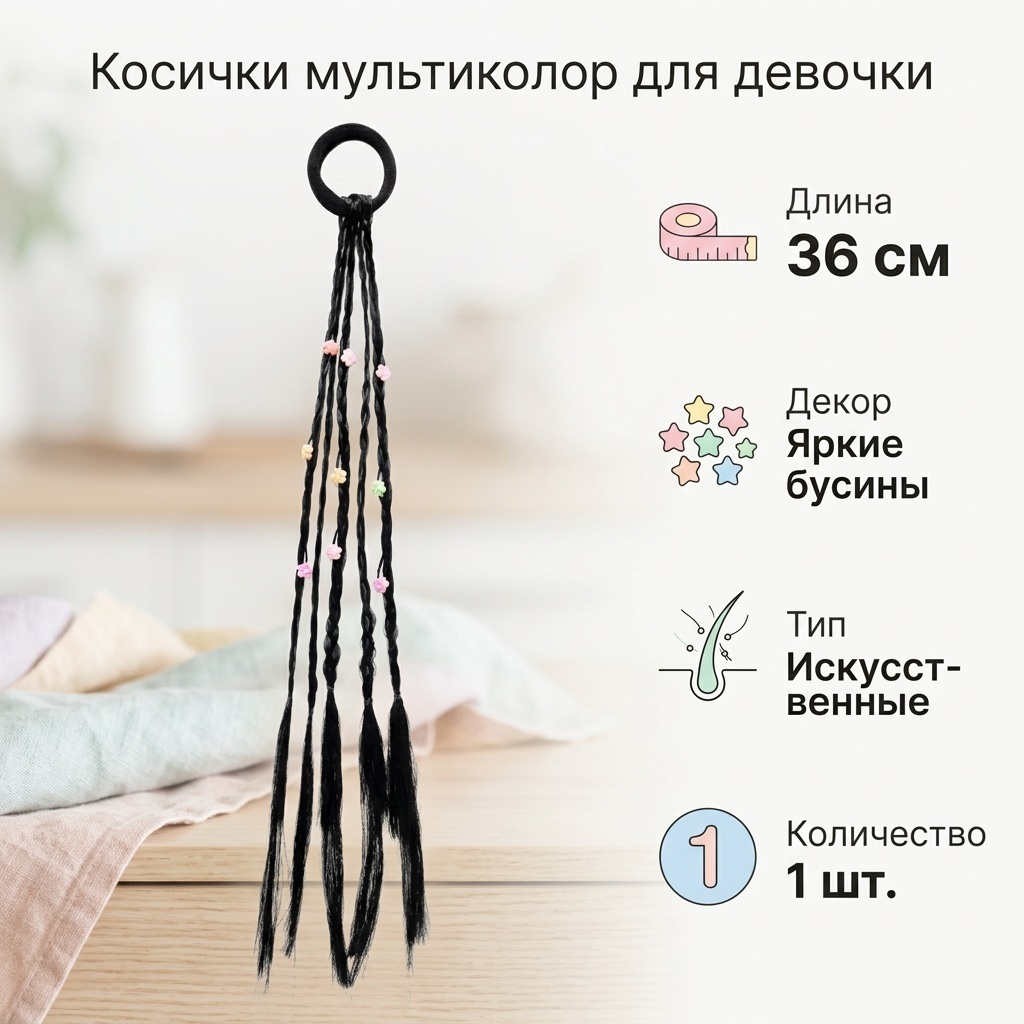 Косички мультиколор для девочки