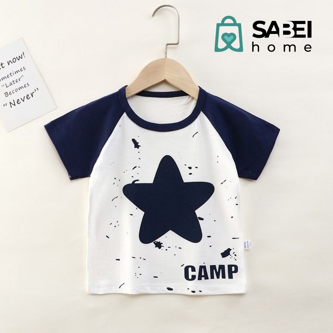 Футболка Звездочка SABEI home синий, белый