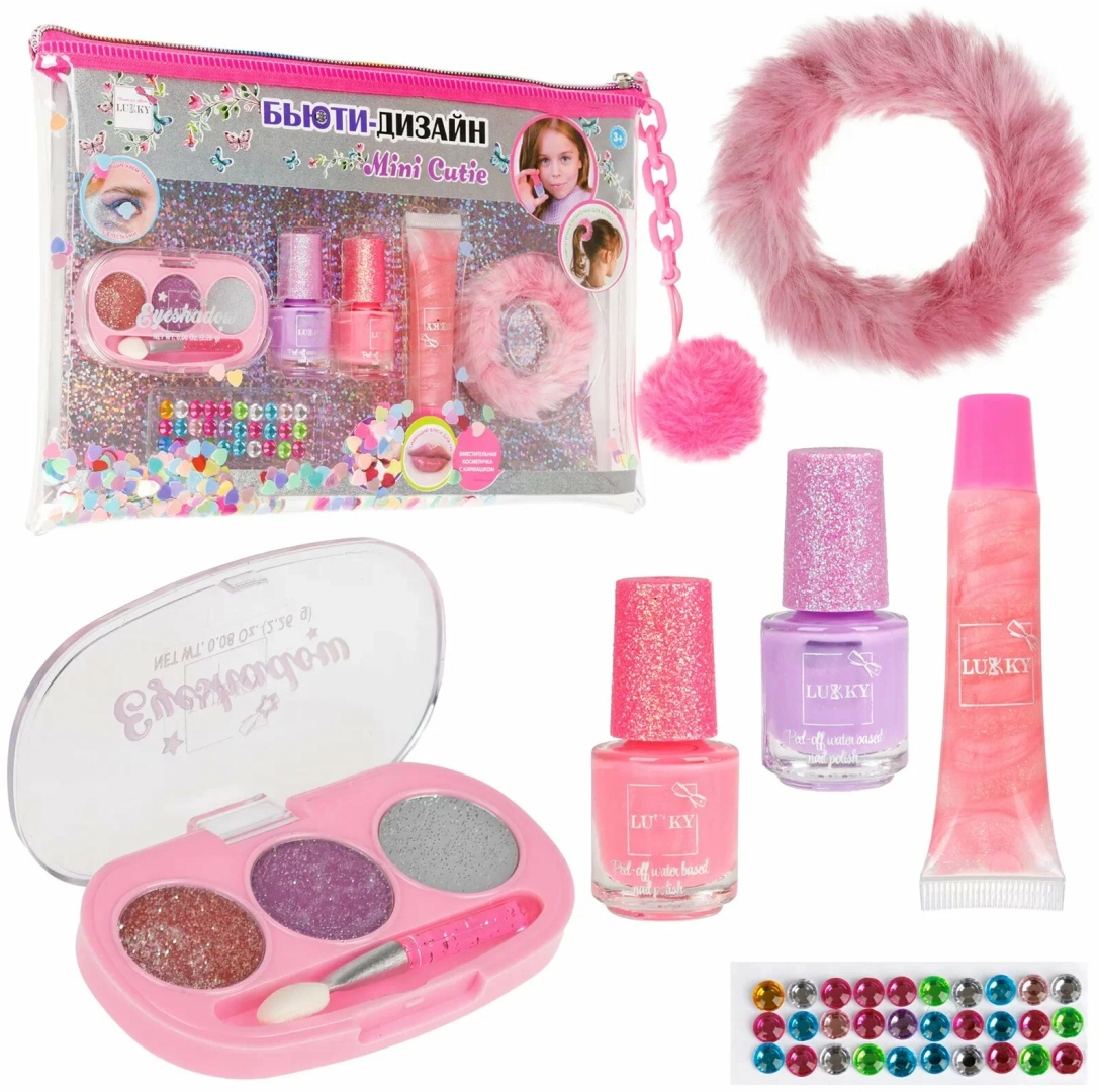 Lukky Набор в косметичке Lukky Бьюти Дизайн Mini Cutie (Т26331) блеск, лак для ногтей, набор 5+