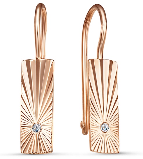 Серьги Lucente 2560310_1_10 вес 1.156 г золото, фианит