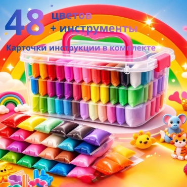 Пластилин воздушный 48 цветов