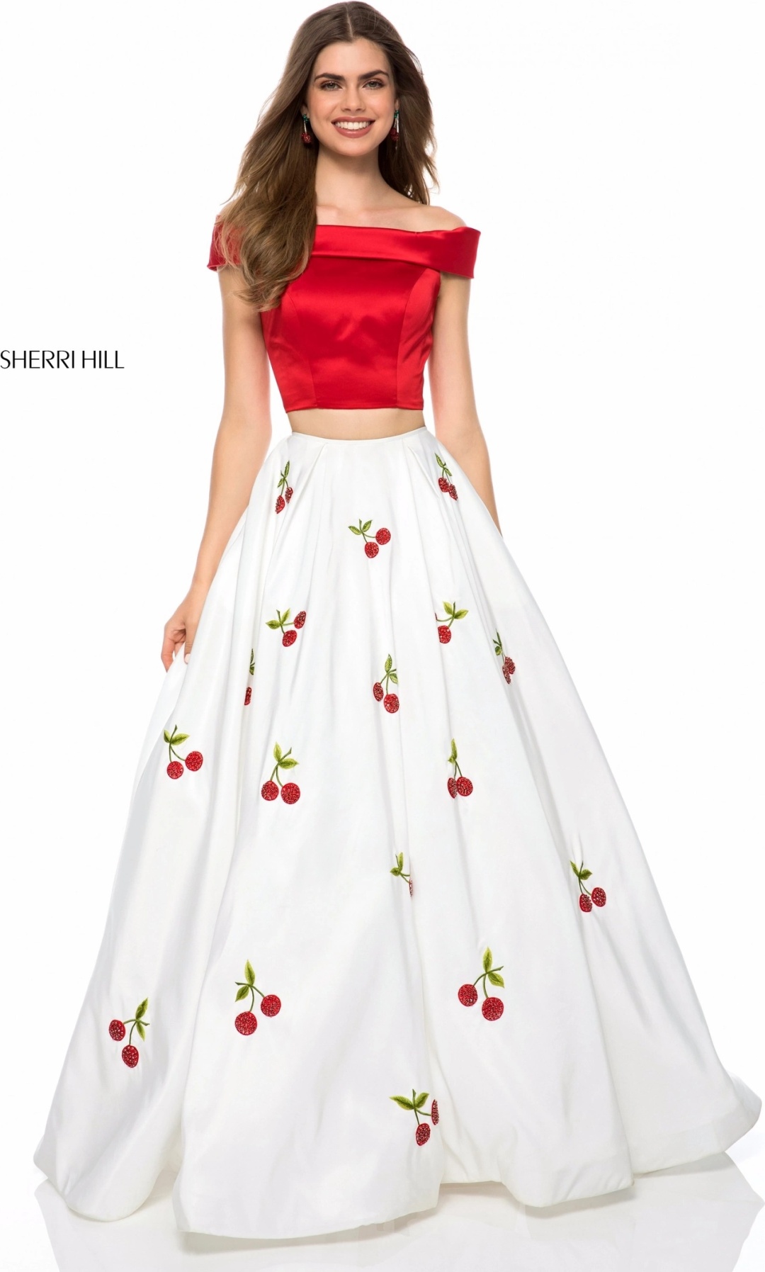 Вечернее платье SHERRI HILL белый, красный