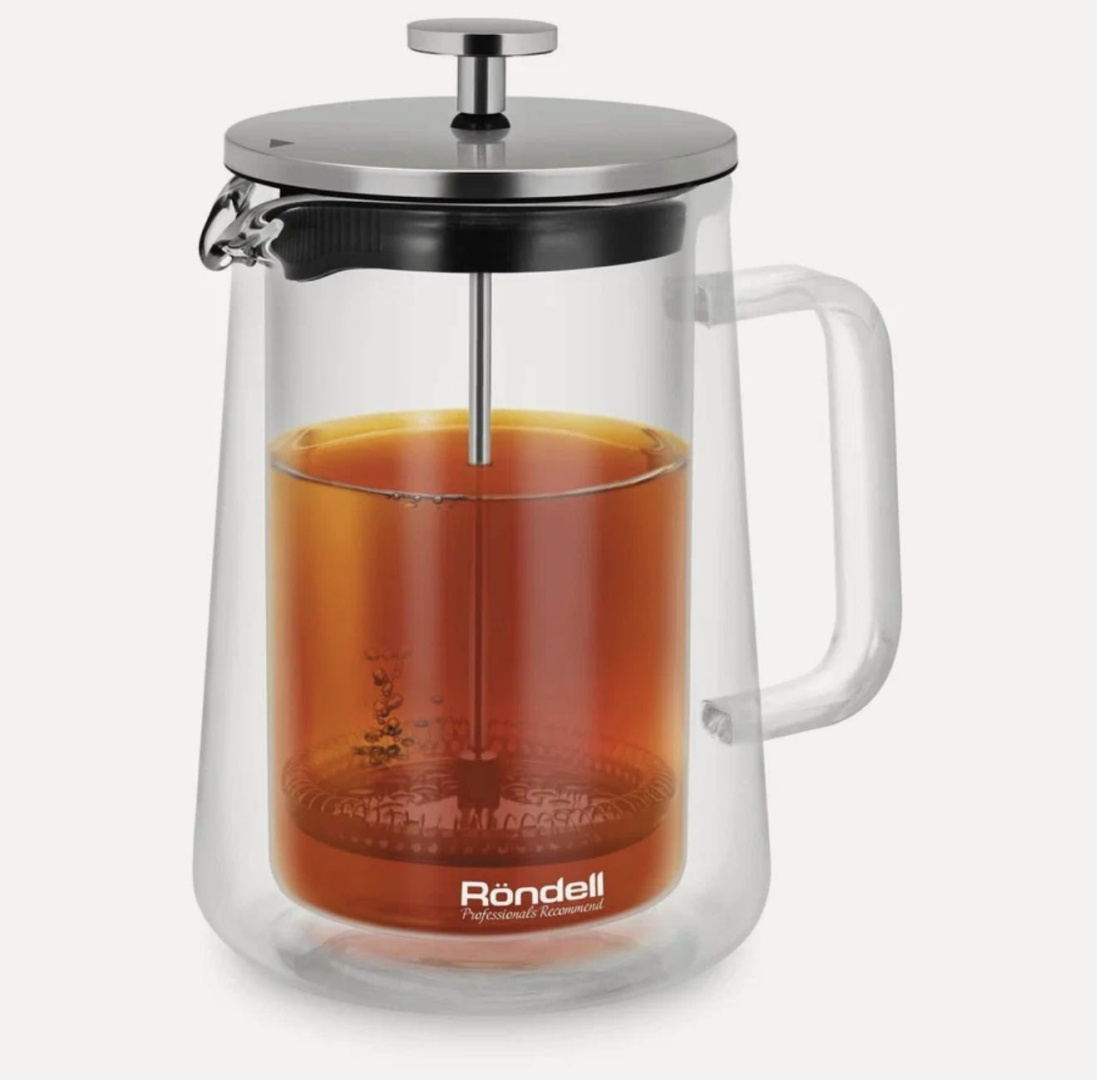 Чайник Rondell RDS-1824 1 л, нержавеющая сталь, силикон, жаропрочное стекло