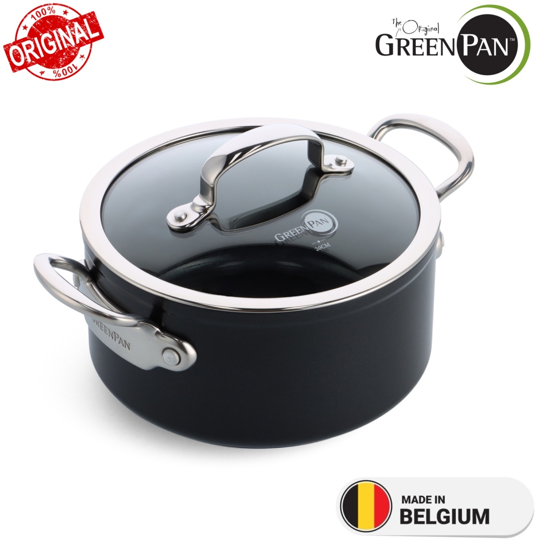 Кастрюля 3.1 л, GREENPAN Barcelona Pro Ceramic 20 см сталь