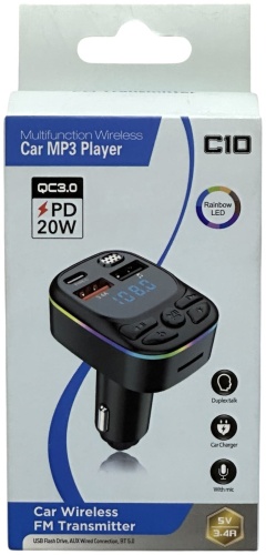 FM-трансмиттер 4GO Bluetooth черный
