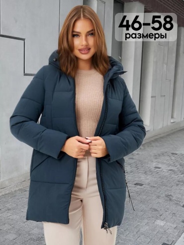Пуховик зеленый
