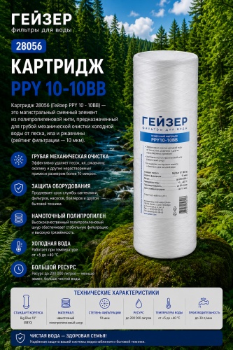 Гейзер картридж на магистральный фильтр 28056 1 шт