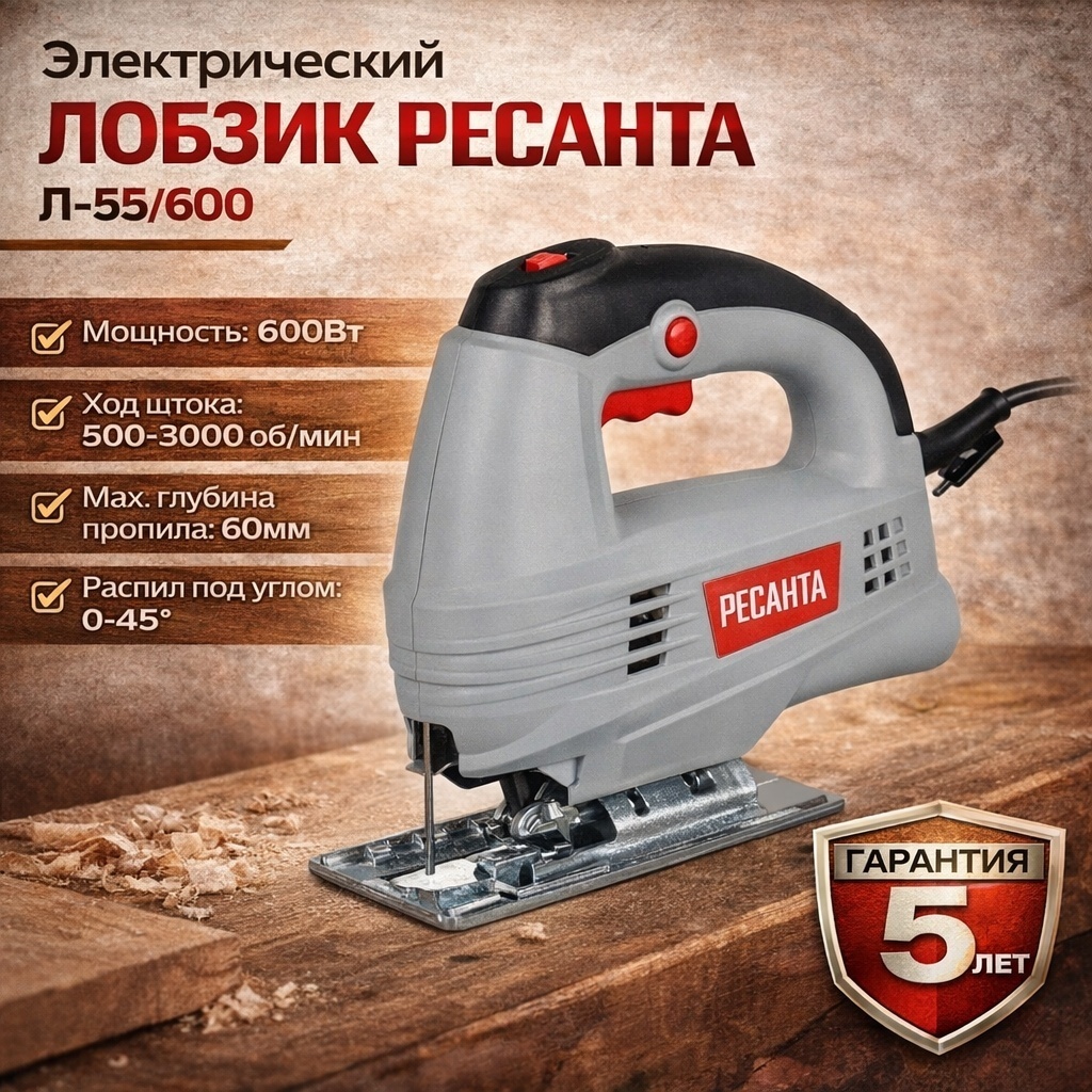 Электролобзик Ресанта Л-55-600 75/9/1