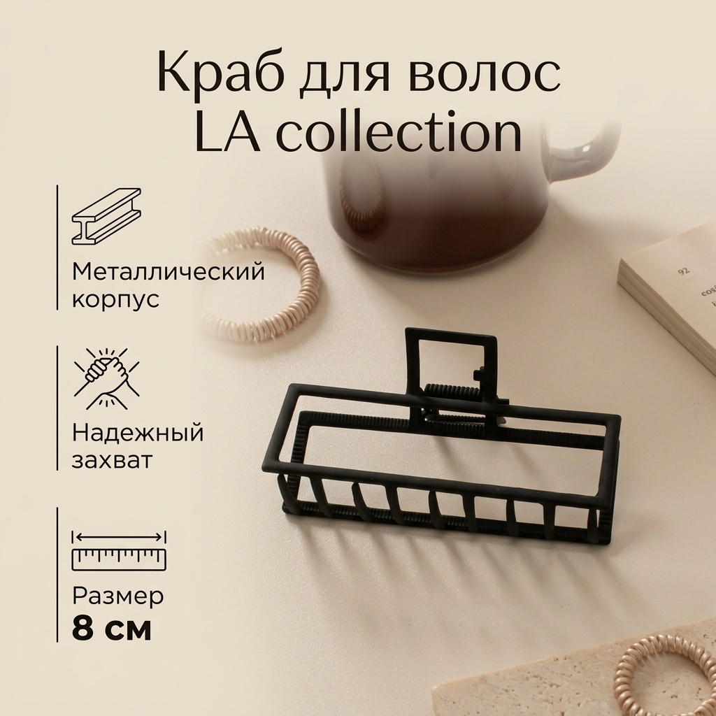 LA collection заколка краб 1 шт