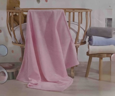 Детский плед LUX HOME 90х110 см, микрофибра, велсофт, розовый