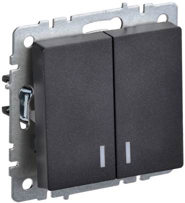 Выключатель клавишный IEK BR-V20-1-10-K02, черный