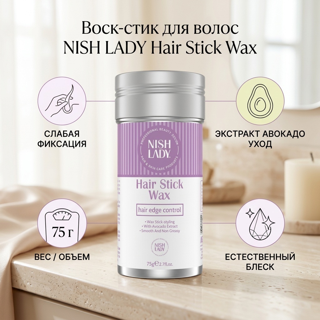 NISHLADY Hair Stick воск слабая фиксация 75 г