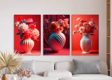 Room Art KZ модульная картина Цветок в вазе 160x80 см