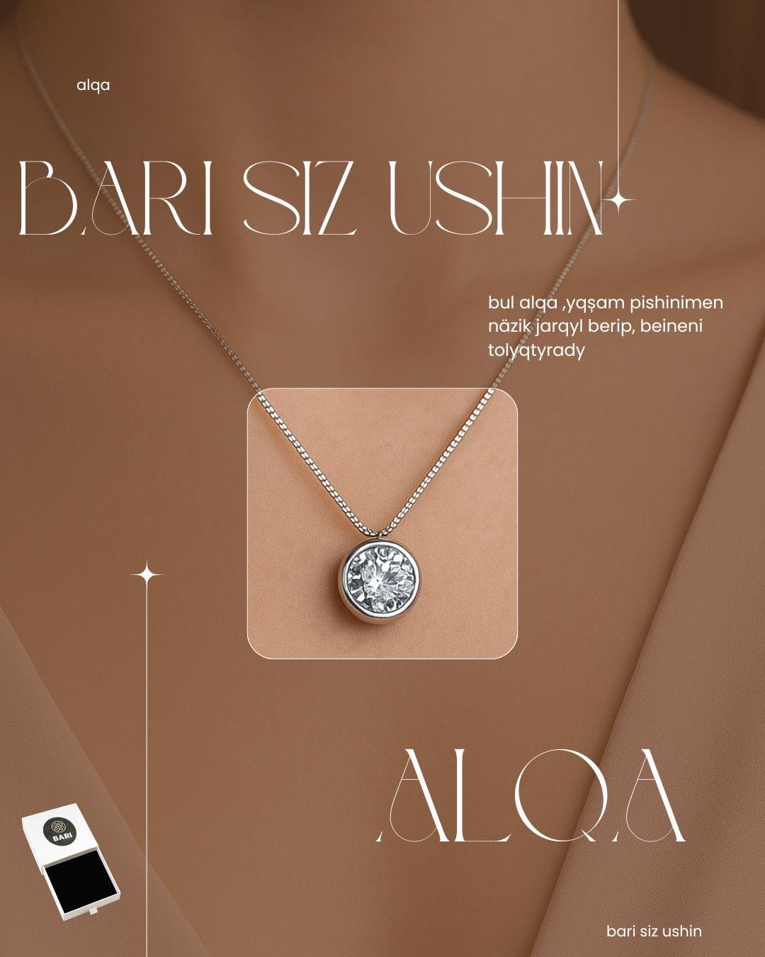 Колье Bari siz ushin 56899399 длина 49 см вес 2.2 г серебро, фианит