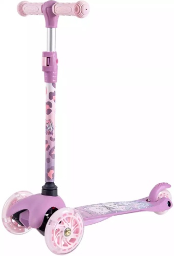 Самокат RUSH ACTION A03939-6 pink bear leo сиреневый