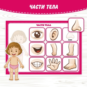 Обучающий набор Ручная Работа Игра на липучках Части тела