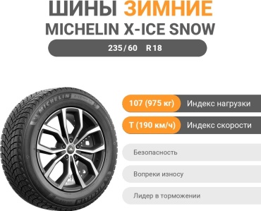 MICHELIN X-Ice Snow SUV 235/60 R18 107T без шипов