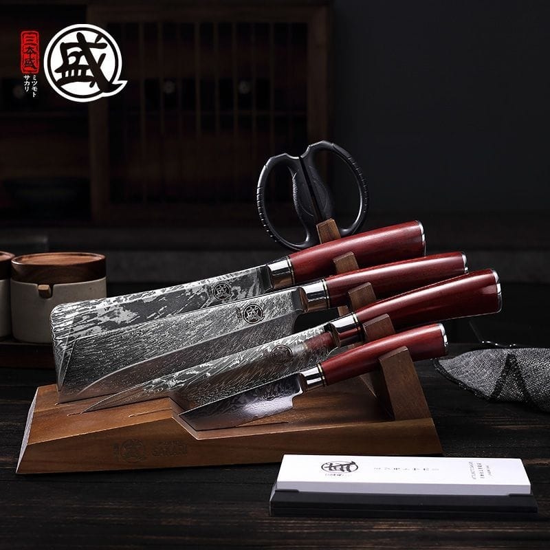 Набор ножей Mitsumoto Sakari SM-2662025, лезвие: дамасская сталь 4 шт