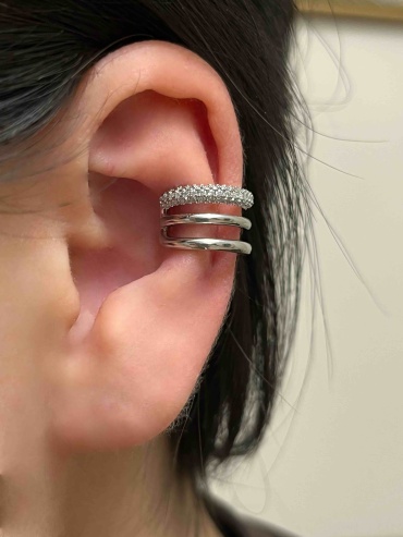 Кафф Fashion Jewelry нержавеющая сталь, стекло