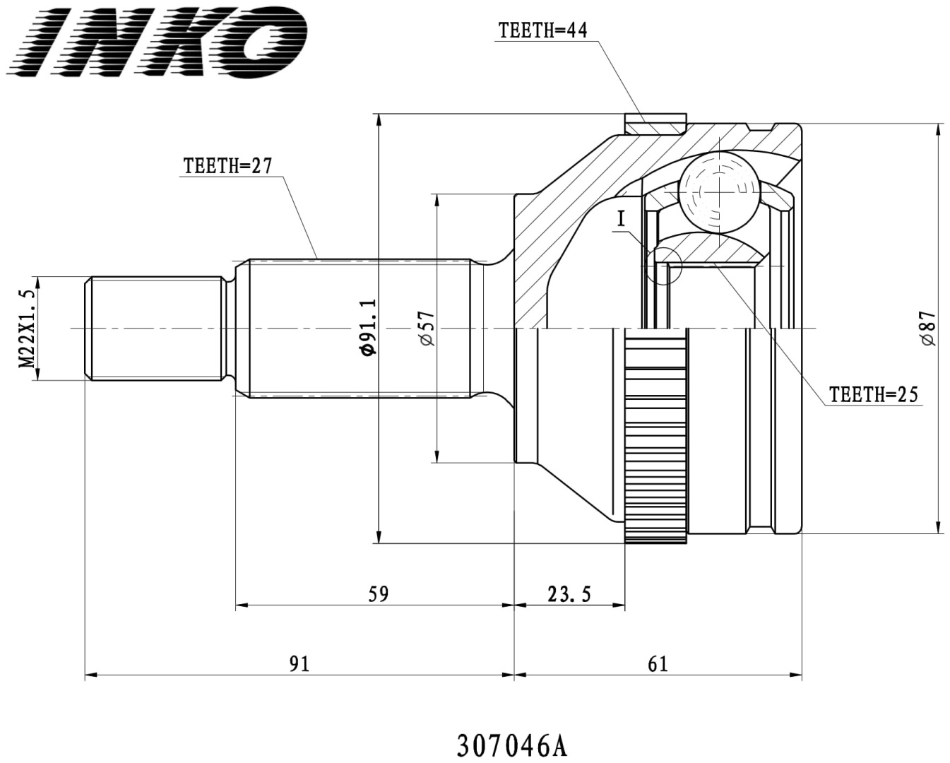 INKO шрус 307046A