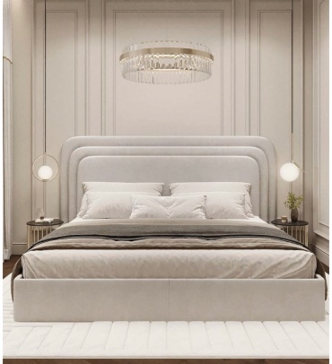 Кровать KN luxury двуспальная, 190х200 см (с матрасом, подъёмный механизм) мультиколор